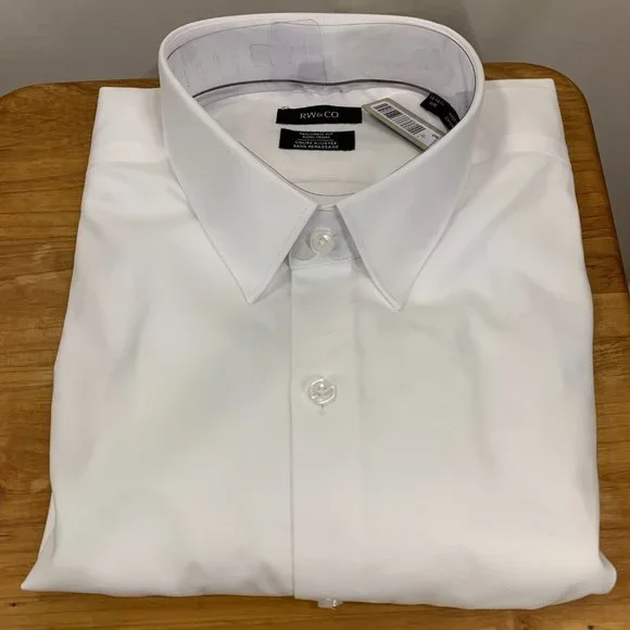 RW&Co. Tailored Fit Solid Twill Dress Shirt - Picture 9 of 9